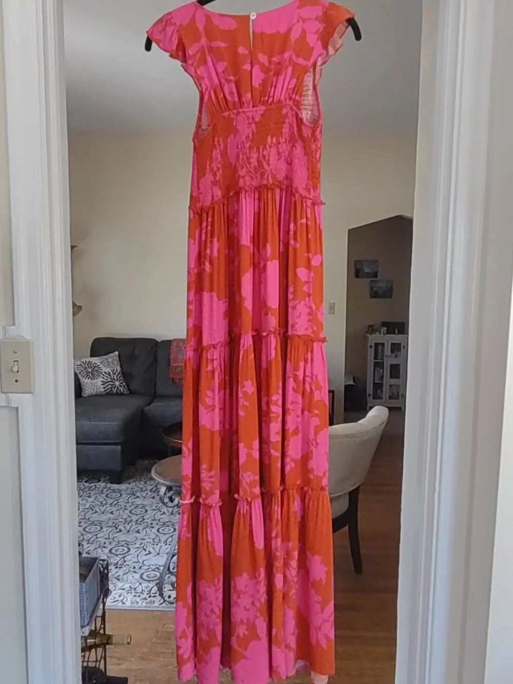 Anthropologie Abel The Label Maxi Dress Sz XSmall Angelica Tiered Ruffle Cottage - Picture 6 of 12